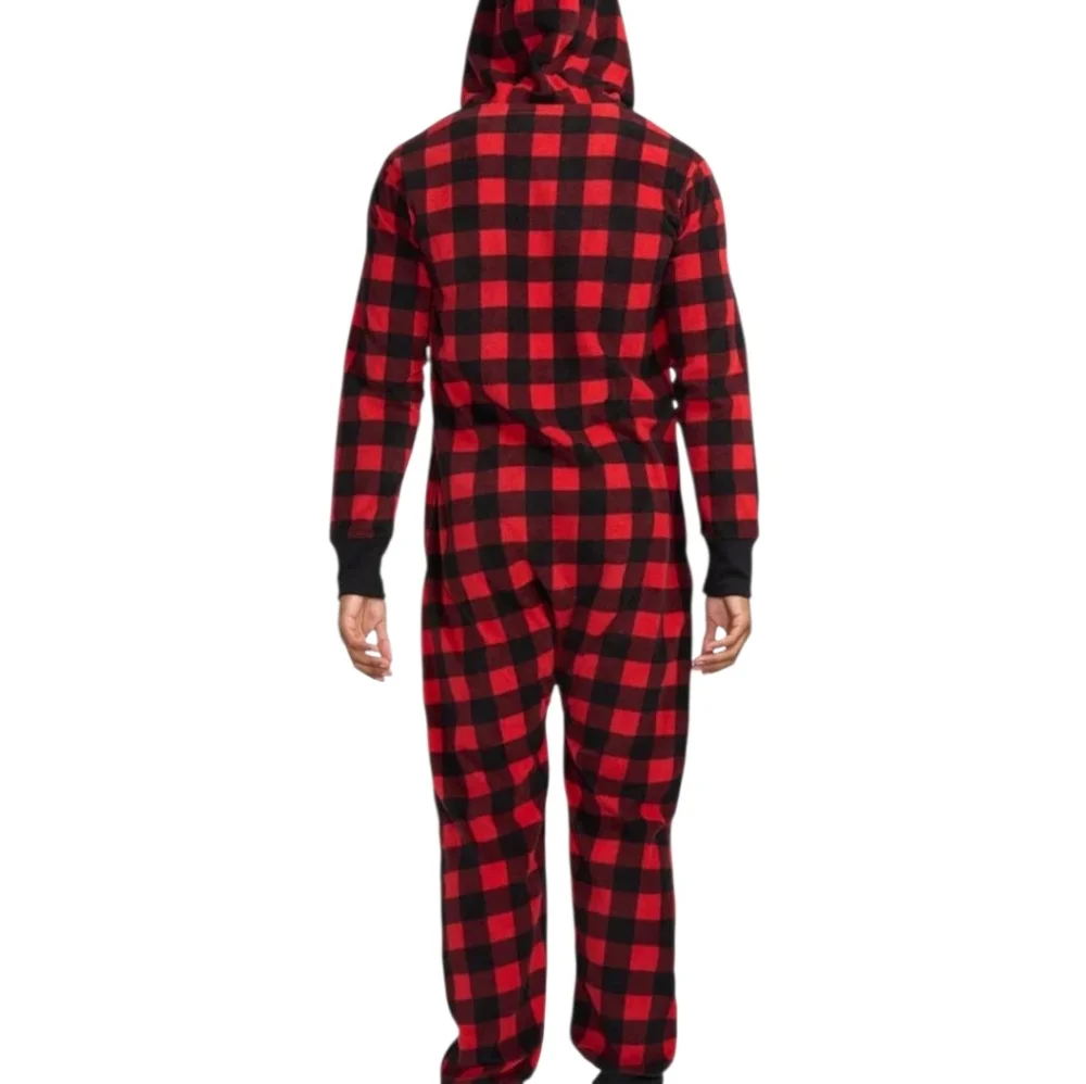 Tipseyelves MEN'S LUMBERJACK JUMPSUIT Mefium Buffalo‎ Plaid Onzie - Picture 2 of 14